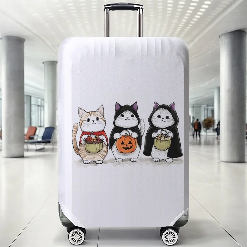

Halloween mischievous cat three brothers pattern luggage protection cover, suitable for 18-32 inch luggage covers, luggage handl