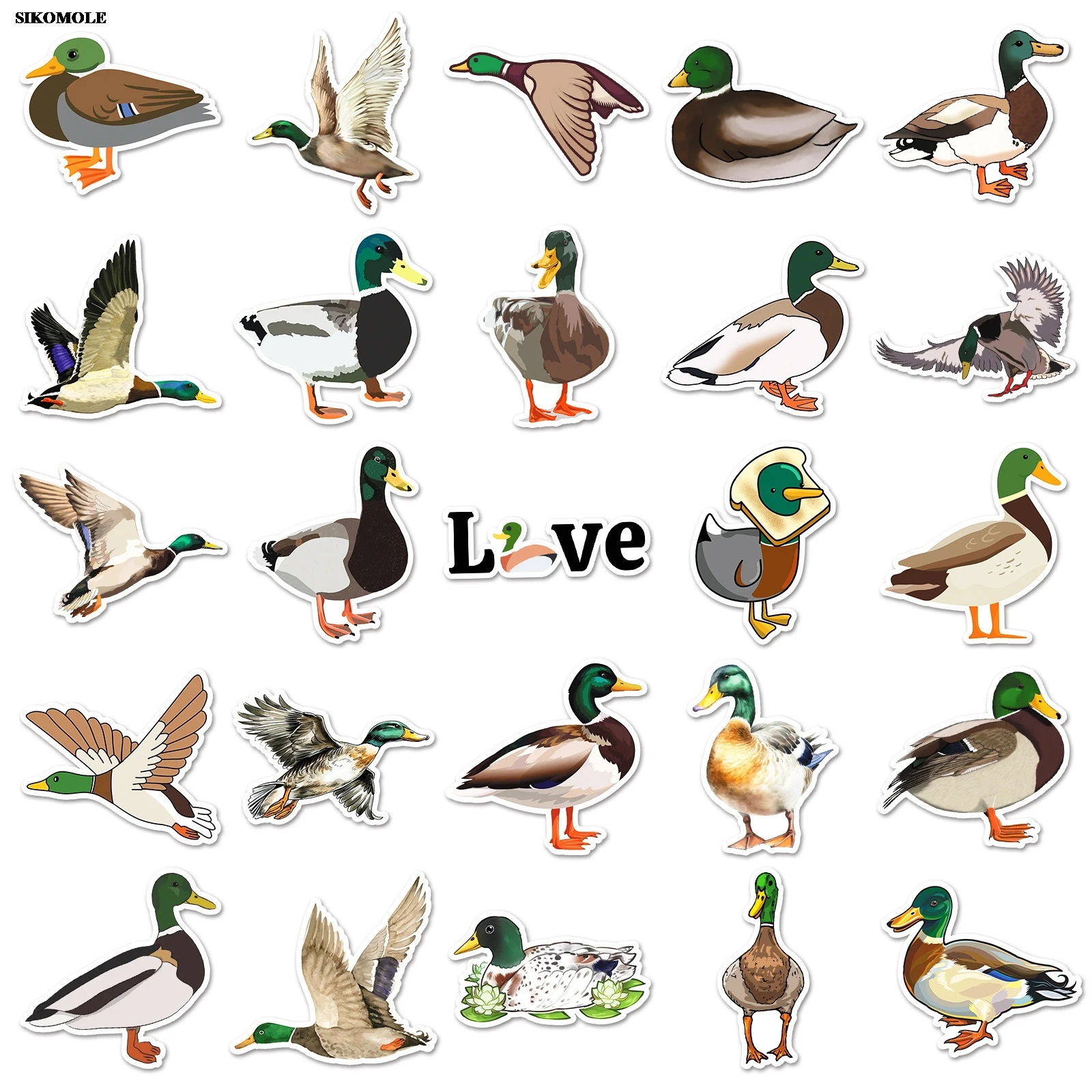 ملصقات كرتونية ، بطة ، بطة ، بطة ، حيوانات ، ديكور كاواي للكمبيوتر المحمول ، حقائب سفر ، شارات ، للأطفال ، 10/30/50 #5