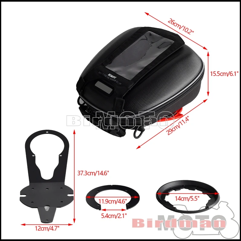 For Yamaha MT-07 FZ-07 2014-2017 Motorcycle Waterproof Tank Bag Ring Mount Directly Fuel Filler Casing Side Travel Bag Saddlebag