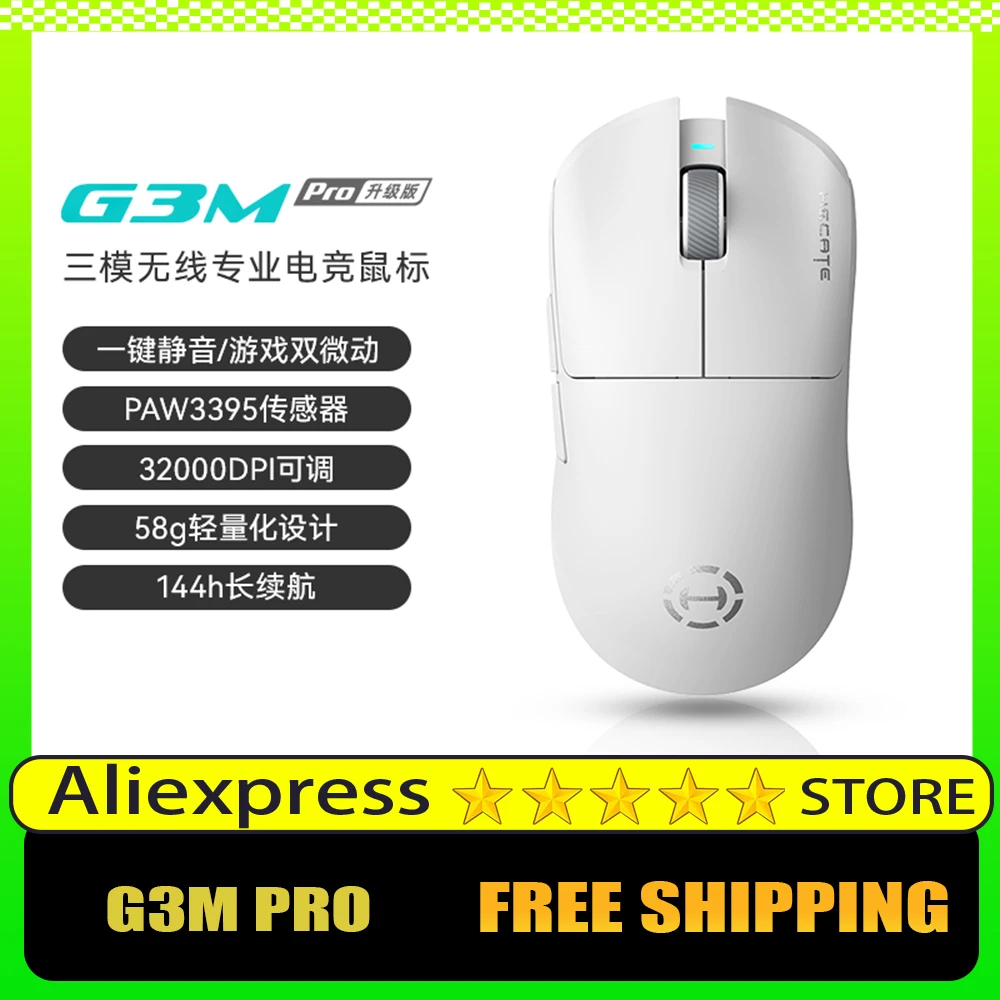 

Hecate G3m Pro Wireless Mouse Three Mode Paw3395 26000DPI Low Latency Lightweight Flash Mice for Pc E-Sports Gamer Office Gifts