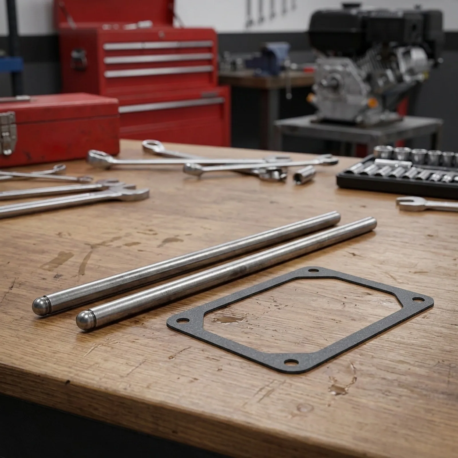 Two Push Rods and Valve Cover Gasket 272475S Set for 692011 692003 Engine Applications Engineered for Mechanical Accuracy