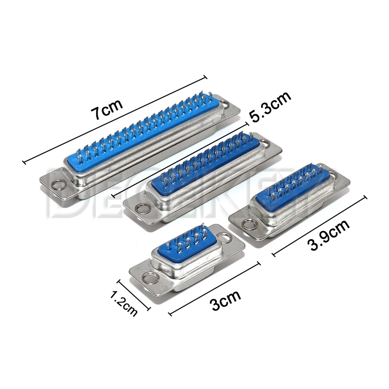 5PCS D-SUB 9 15 25 37 Pin Male Female Solder Type Connector DIP Straight Mount Serial Port Adapter 2 Rows DB9 DB15 DB25 DB37