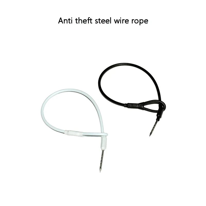 White/Black Supermarket Anti-theft Steel Wire Rope ABS Material Clothing Luggage Protection Strap