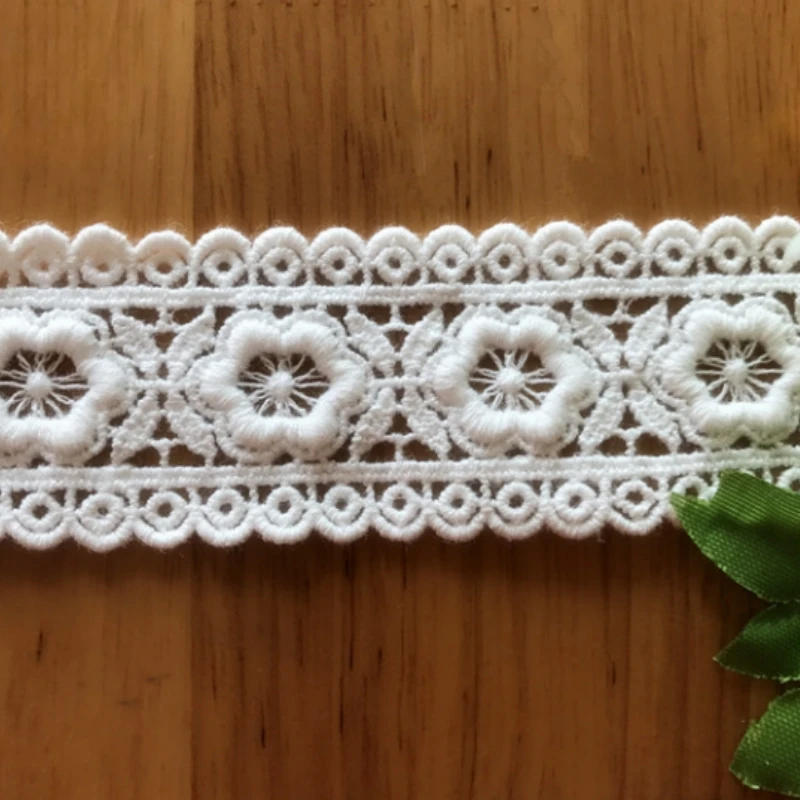 Small Cotton Thickened Lace, Water-soluble Embroidery Lace, DIY Wedding Dress, Home Sewing Accessories, RS4757, 10Yards/Lot