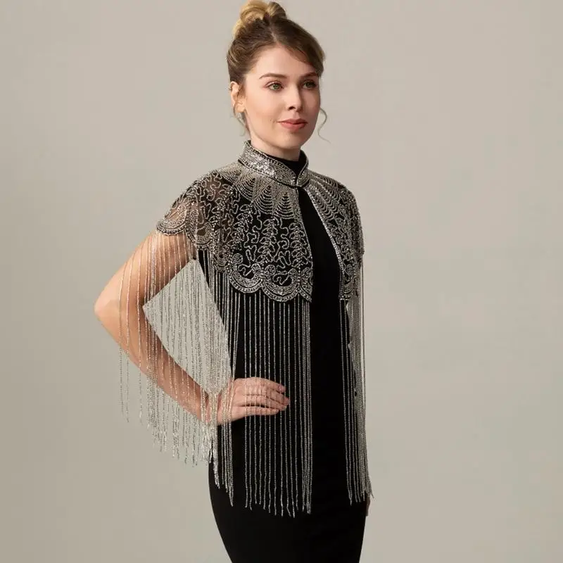 Contemporary Indian Styles Shawl With Decorative Beads Attractive Party Scarf Suitable For Various Occasion 6XDA