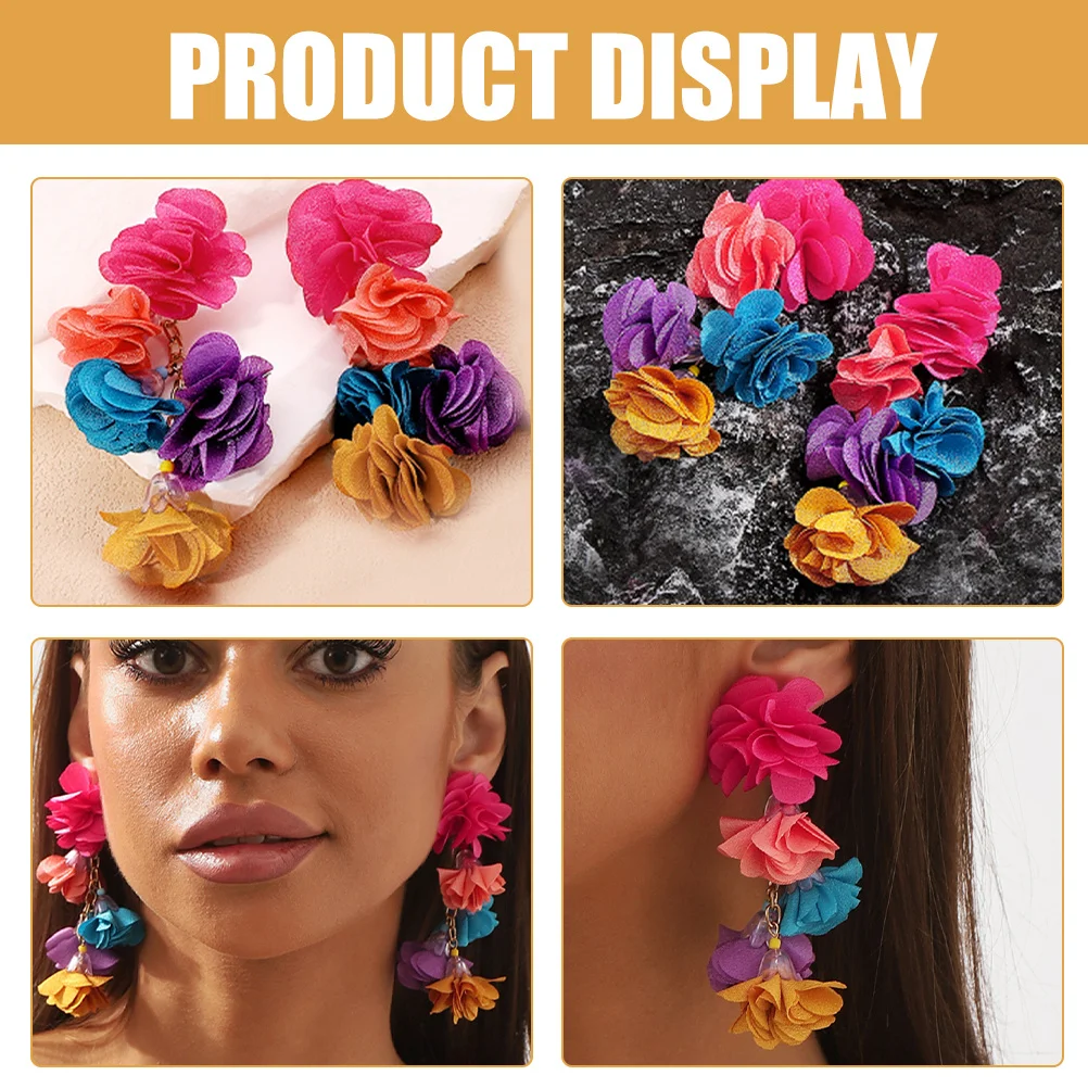 

1 Pair Flower Bohemia Style Women Lightweight Studs Mini Ear Charm Comfortable Earrings Studs For Women Small Earrings Set