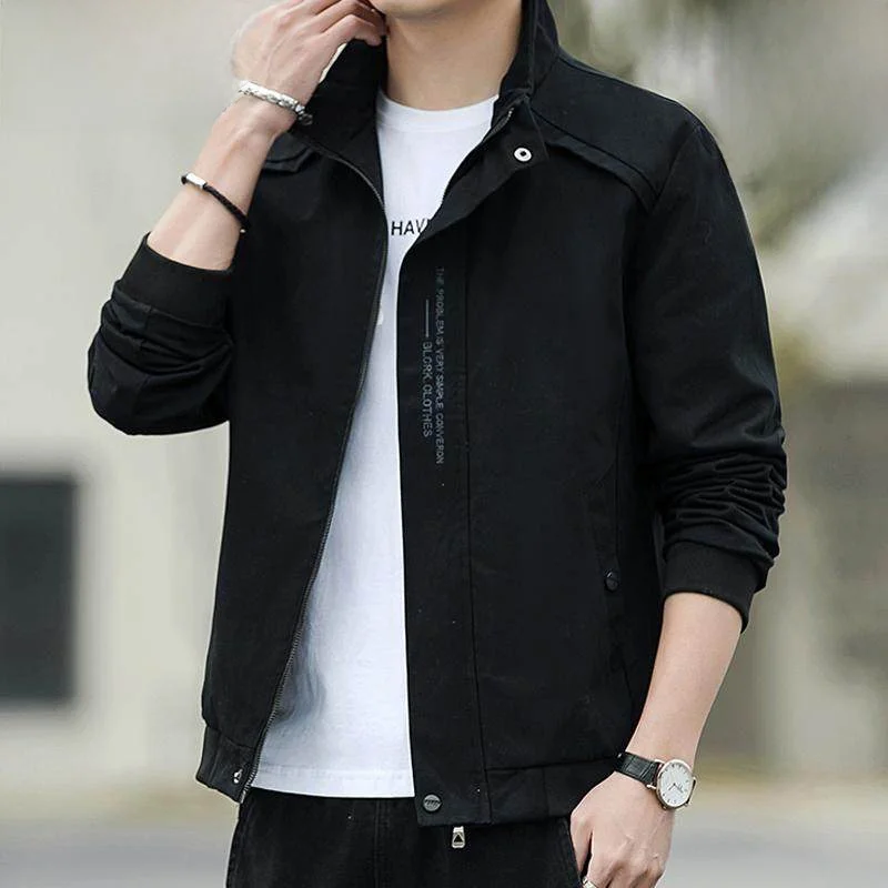 

TUCANO Spring Autumn Casual Trendy Men's Jaet Loose Fit Versatile Outerwear Polyester Fiber Stand Fit Zipper Closure