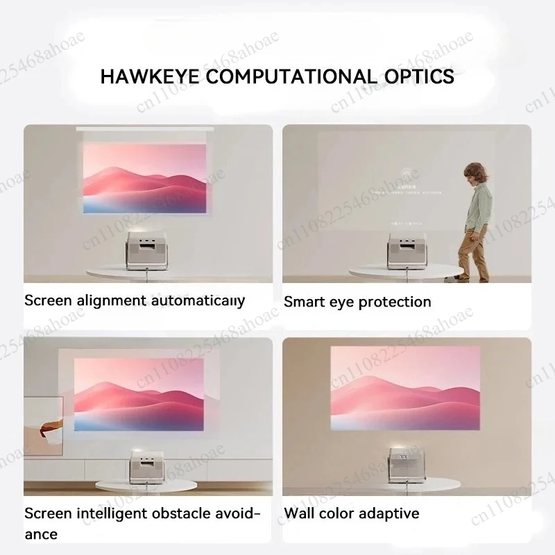 RS10 mini Portable Three Color Laser Projector 1080P 1250ANSI PTZ Auto Rotate Eye Care 3D Android WiFi Smart Home Theater Cinema