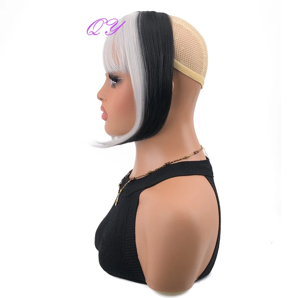 High Quality Bangs Wig 's Synthetic Gray And White Bangs Used For Daily Or Cosplay Party Hairstyles