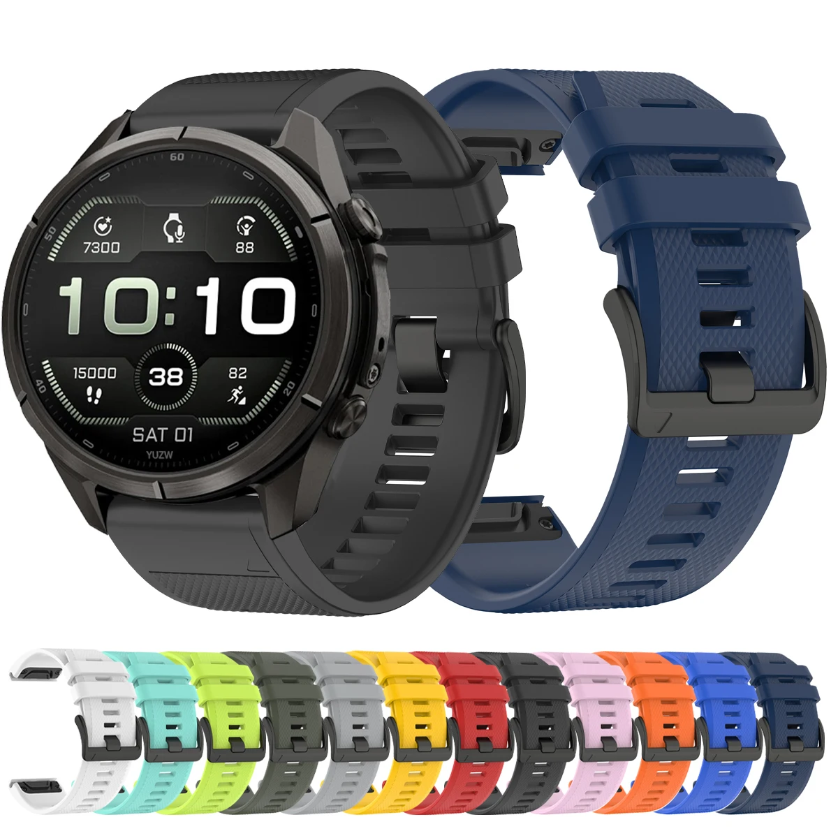 22mm 26mm Watch Band For Garmin Fenix 9 9Pro Solar/Fenix 8 5 5 Plua 6 7 Pro Quick Fit Rubber Strap For Garmin EPIX/Tactix/Quatix