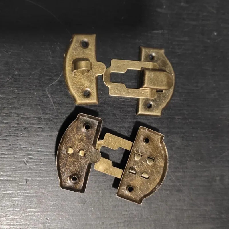 20 قطعة مزلاج خشبي الحديد الزخرفية غلق بمشبك للهدايا مجوهرات قفل صندوق خشبي المزالج غلق بمشبك الرجعية مشبك الأجهزة تركيبات المشبك