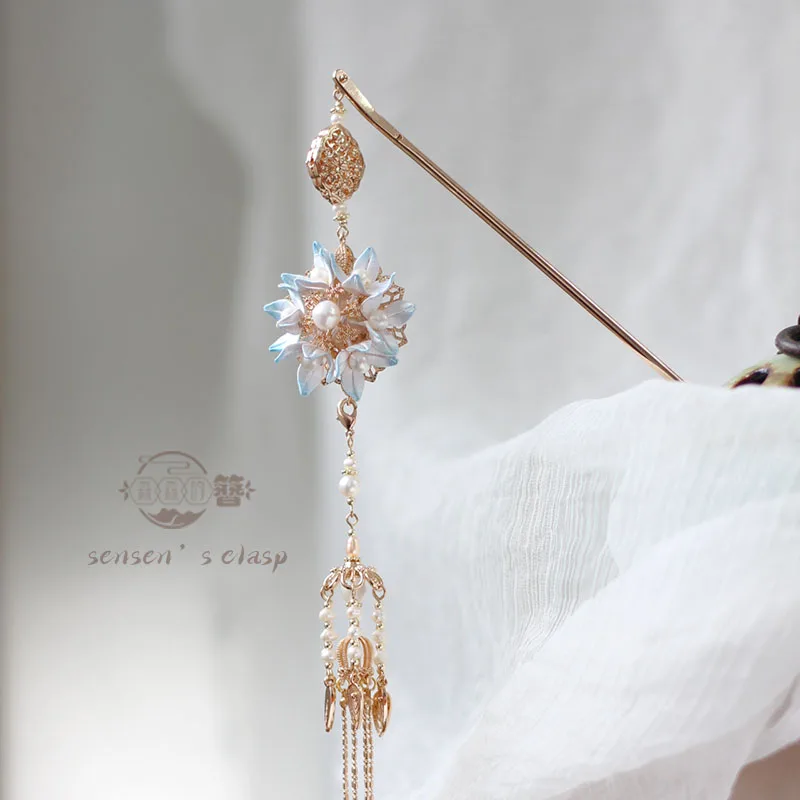 original-intangible-heritage-wrapped-flower-hairpin-vintage-tassel-hair-ornament-waist-pendant-for-hanfu-new-chinese-style