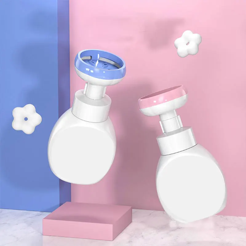 

Flower Stamp Liquid Soap Dispenser Foam Pump Press Empty Bottle For Facial Cleanser Hand Soup Pump Bottle Bathroom Accessories
