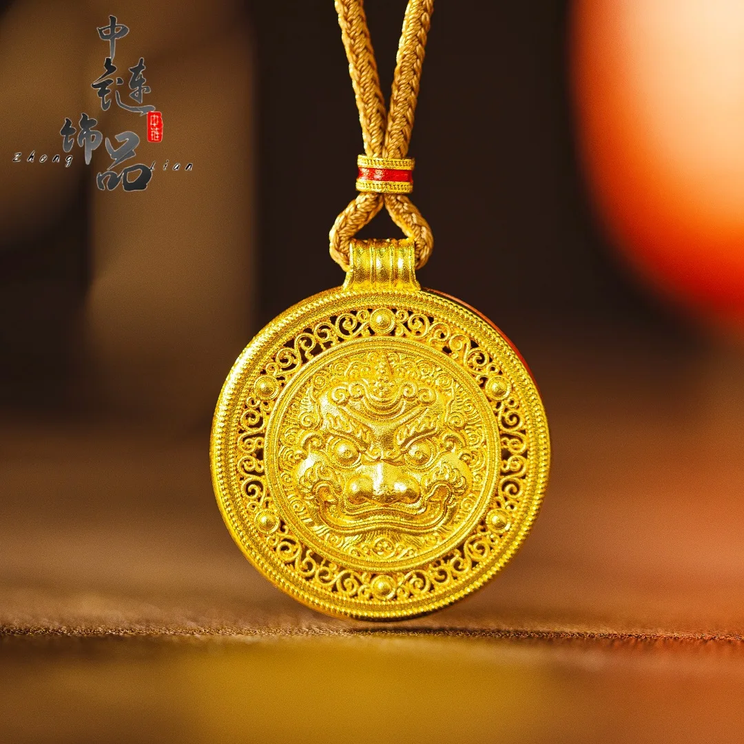 Unicorn pixiu compass pendant 9999gold
