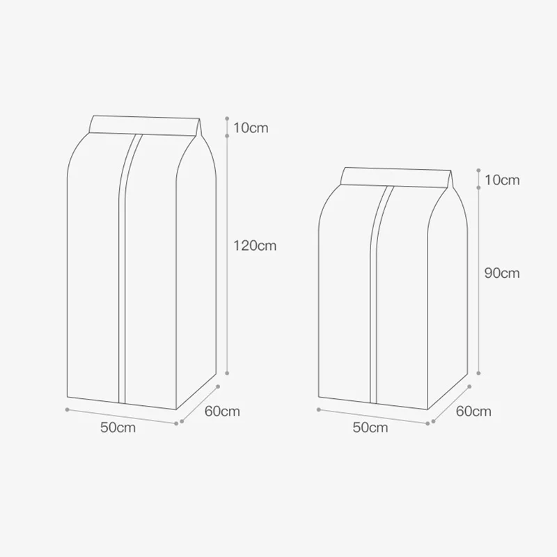 Transparent Hanging Garment Bag Multipurpose Wardrobe Clothing Dustproof Cover Large Capacity Clothes Storage Bag