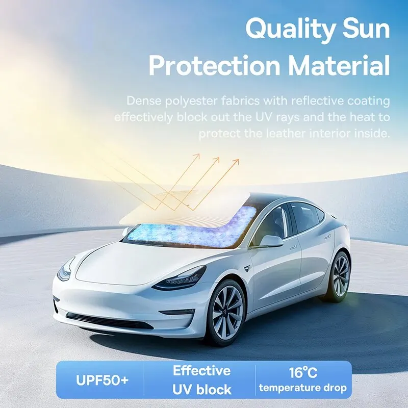 Baseus Car Windshield Sun Shade Umbrella Wider Hemmed Edges Cover Front Window Sunshades Summer Sun Protection Accessories