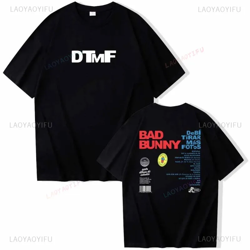 T-shirt Hip-Hop Homme, Bad Bunny Debi Tirar Mas Fotos T-shirt Col O Coton Chemises Manches Courtes GérGift Casual ChimStreetwear