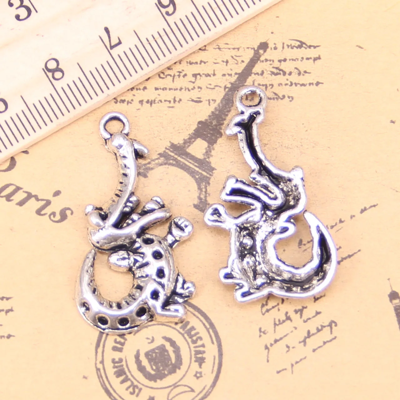 38pcs Jewelry Charms alligator crocodile 34x18mm Antique Silver Plated Pendants Making DIY Handmade Tibetan Silver Jewelry