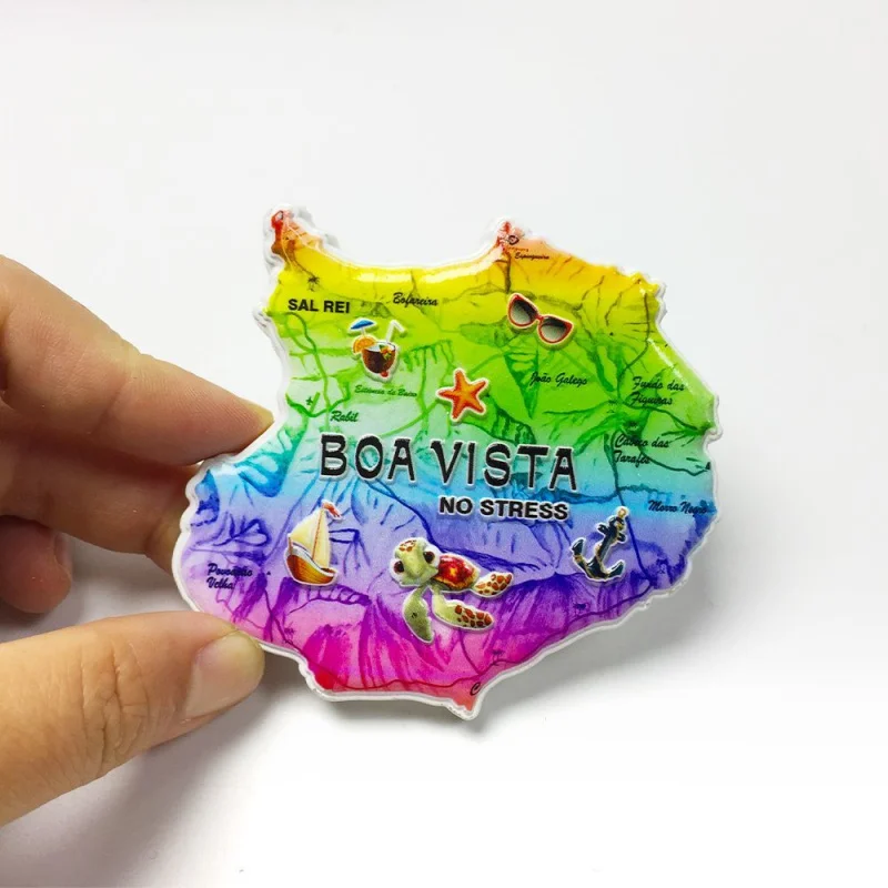 3D Resin Boa Vista (Cape Verde) Cute Fridge Magnet Imanes Nevera Magnet Frigo Room Decorations Home Decor Items