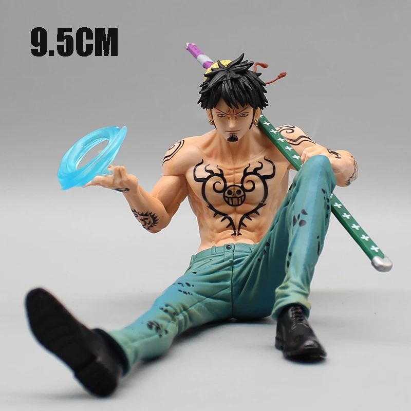 9.5CM Trafalgar Sitting Figurine Gk One Piece Anime Statue Trafalgar D Water Law Action Figure BT Doll PVC Collection Toy Model