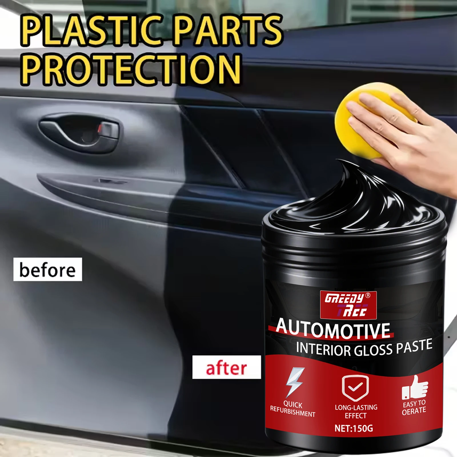 Automotive Plastic Restorer Whitening Cream – All-in-One-Armaturenbrett, Reifensitz-Restaurator, Politur für den Innenraum des Autos, glänzende Polsterung