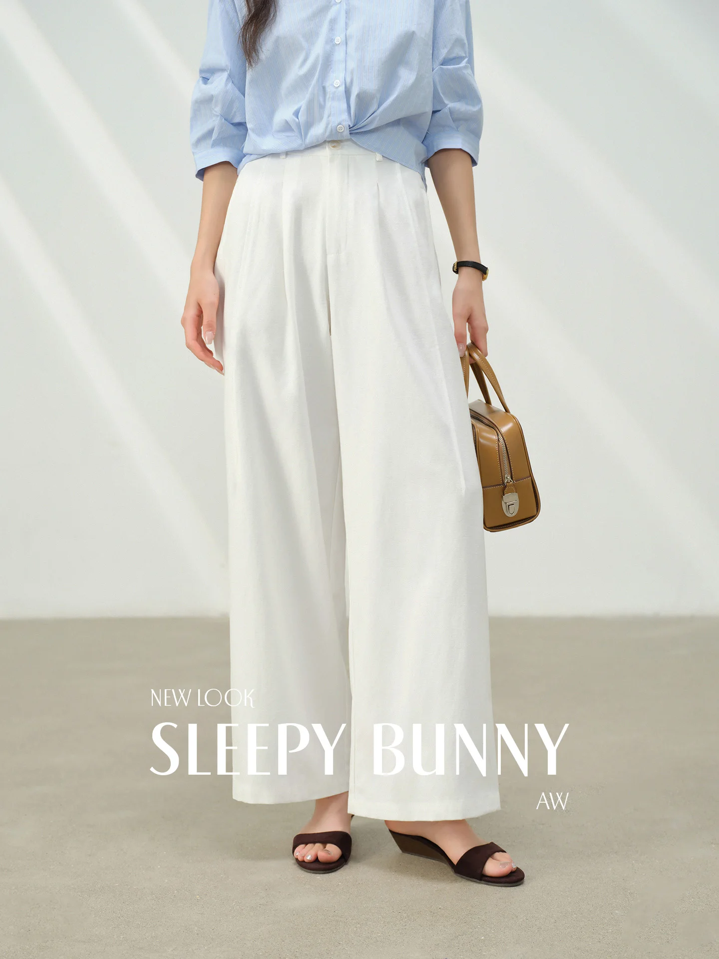 Elegant White Long Pants High Waist Loose Wide Leg Trousers Summer Casual Relaxed Fit Bottoms Women Comfortable Fashion Wear