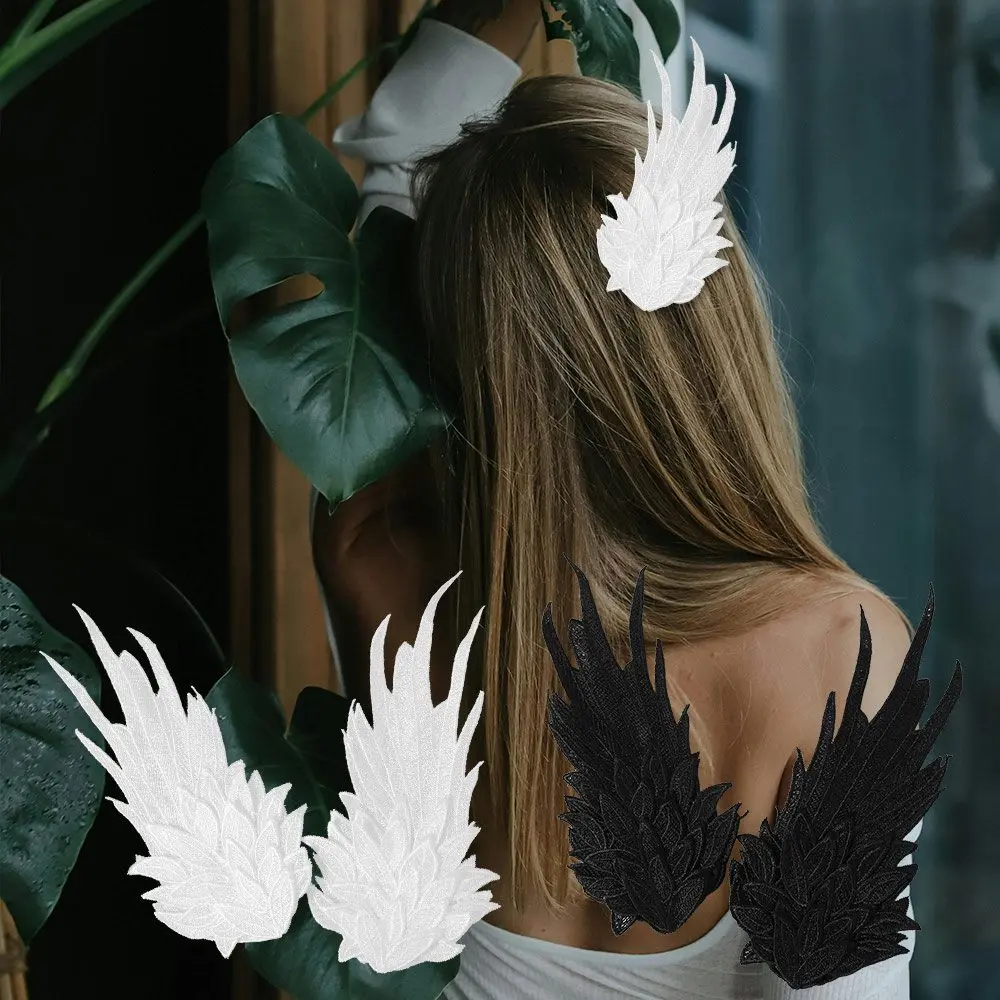 

Creative Fairy Feather Embroidery Edge Clip Cosplay Sweet Lolita Hair Clip Hair Decors Halloween Duckbill Clip Girl