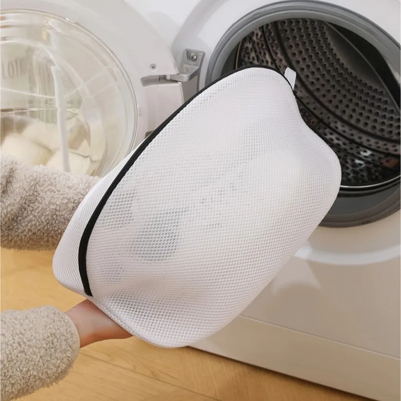 

1PC Mesh Laundry Bag Washing Machine Shoes Bag with Zips Travel Shoe Storage Bags Protective Clothes Storage Box Organizer Bags
