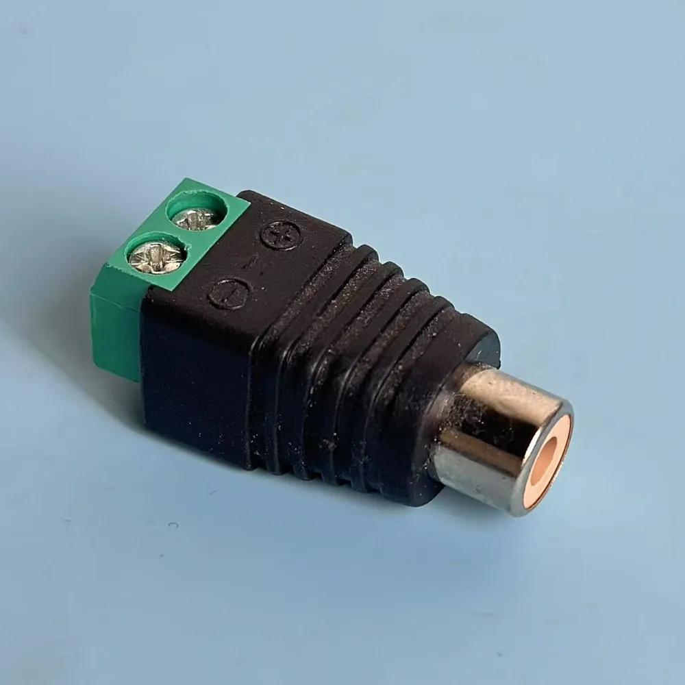 RCA Audio Speaker Connector RCA Male Plug Female Jack Wire Solder-free Press-on Spring Terminal Audio AV Cable Adapter