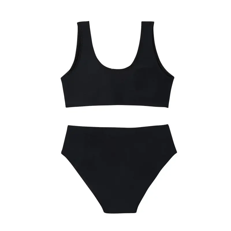 Sexy High Waist Children Bikini Set Summer Beach 2-piece Swimsuit Bathing Suit Backless V-neck Swimwear