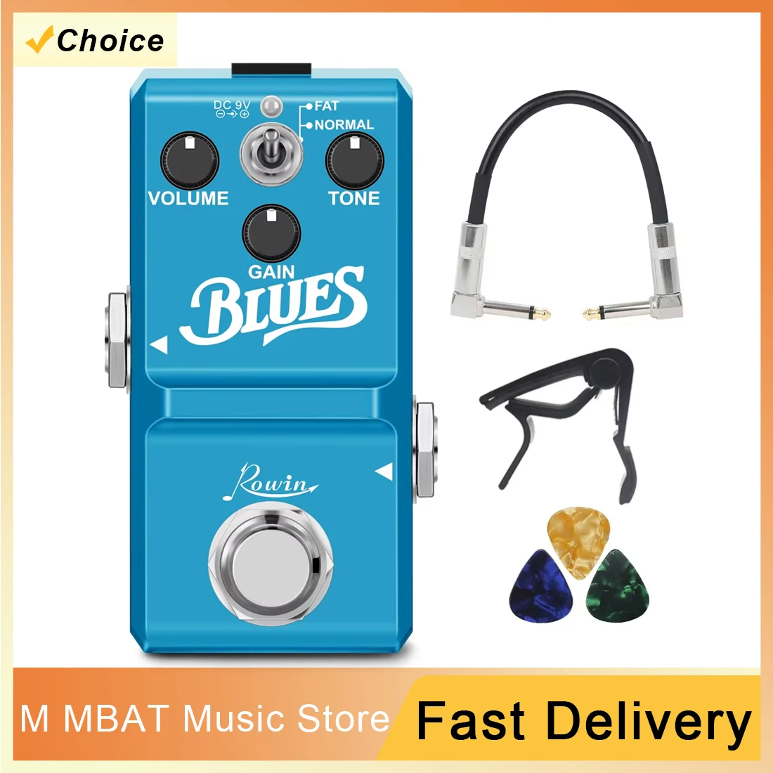 

ROWIN Wide Range Frequency Response Blues Style Overdrive Effect Pedal LN-321 Blues Guitar Overdrive Pedal