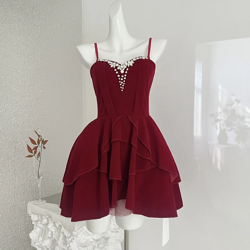 Fora do ombro mini vestido feminino vintage cintura elegante sem mangas vestidos femininos primavera uma linha casual retro vestido de baile