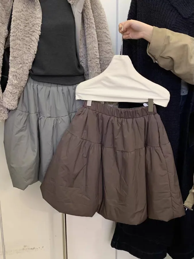 Coréen Sle couleur Pure ort f-longueur jupe femmes Faion printemps automne hiver marque étiquette supprimé coton bourgeon réduction de l'âge