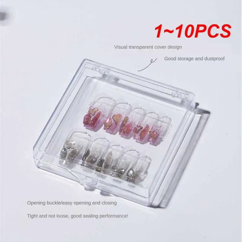 Armor Wearing Finished Product Storage Box Dustproof Transparent Square Flip Nail Box Material Nail Plate Display Box