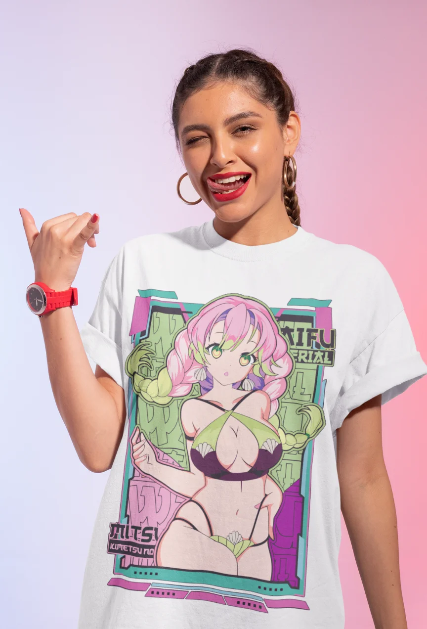 Mitsuri T-Shirt Demon Slayer Waifu Kawaii Anime Japanese Manga Otaku Soft Tee