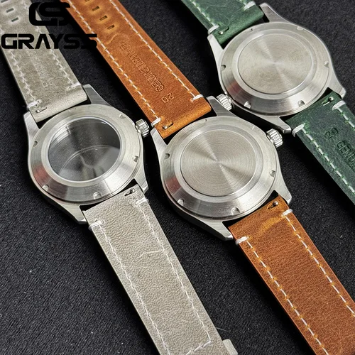 Imagen 2 del producto Caja de reloj Retro Pilot Little Prince de 36/39mm, cristal de zafiro de acero inoxidable, 20ATM, compatible con movimiento NH35 NH36, correa de cuero