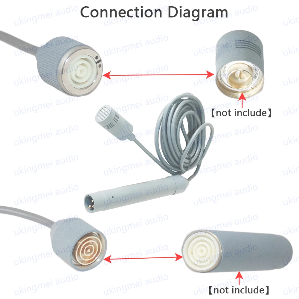 カプセルとマイクの間に挿入されたアクティブ延長ケーブル、ファンタム電源モジュール、頑丈、耐引裂性