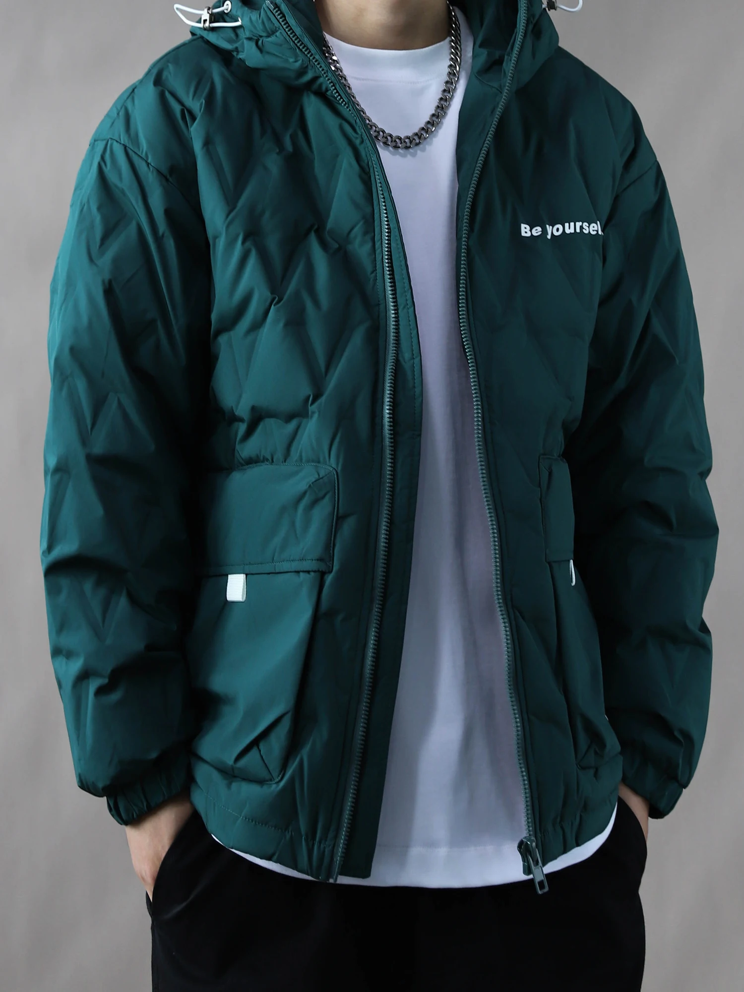 

Мужская пуховая куртка Jaet Thi Du с капюшоном, зимнее пальто, теплое, повседневное, свободного кроя, морозостойкое, в американском стиле, с длинными рукавами Z...