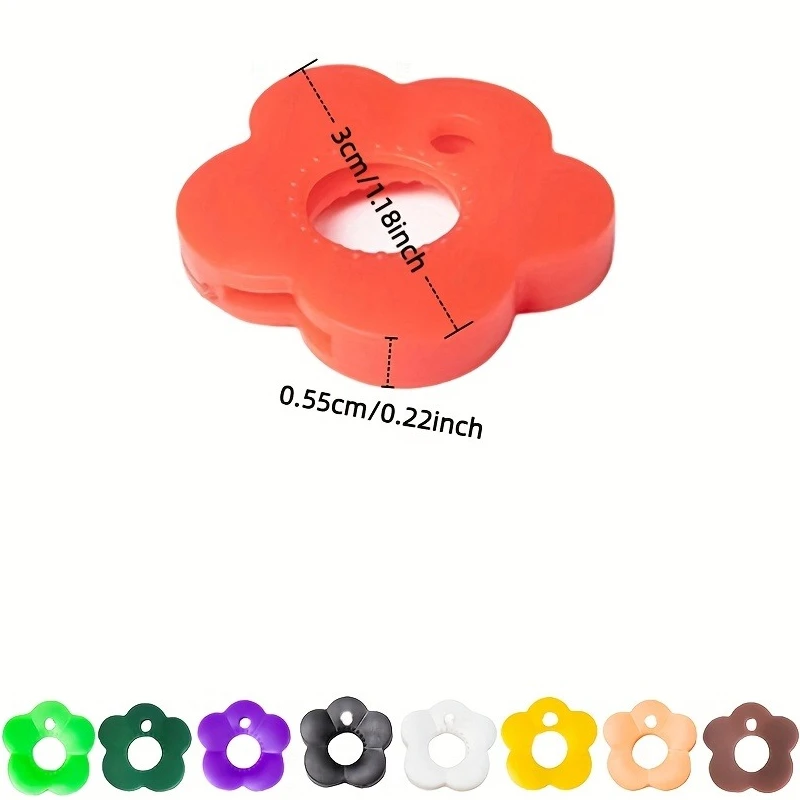 Multicolor Flower-Shaped Silicone Keycaps with Labeled Key Covers - Color-Coded Durable Key Protectors Keychain Organizers