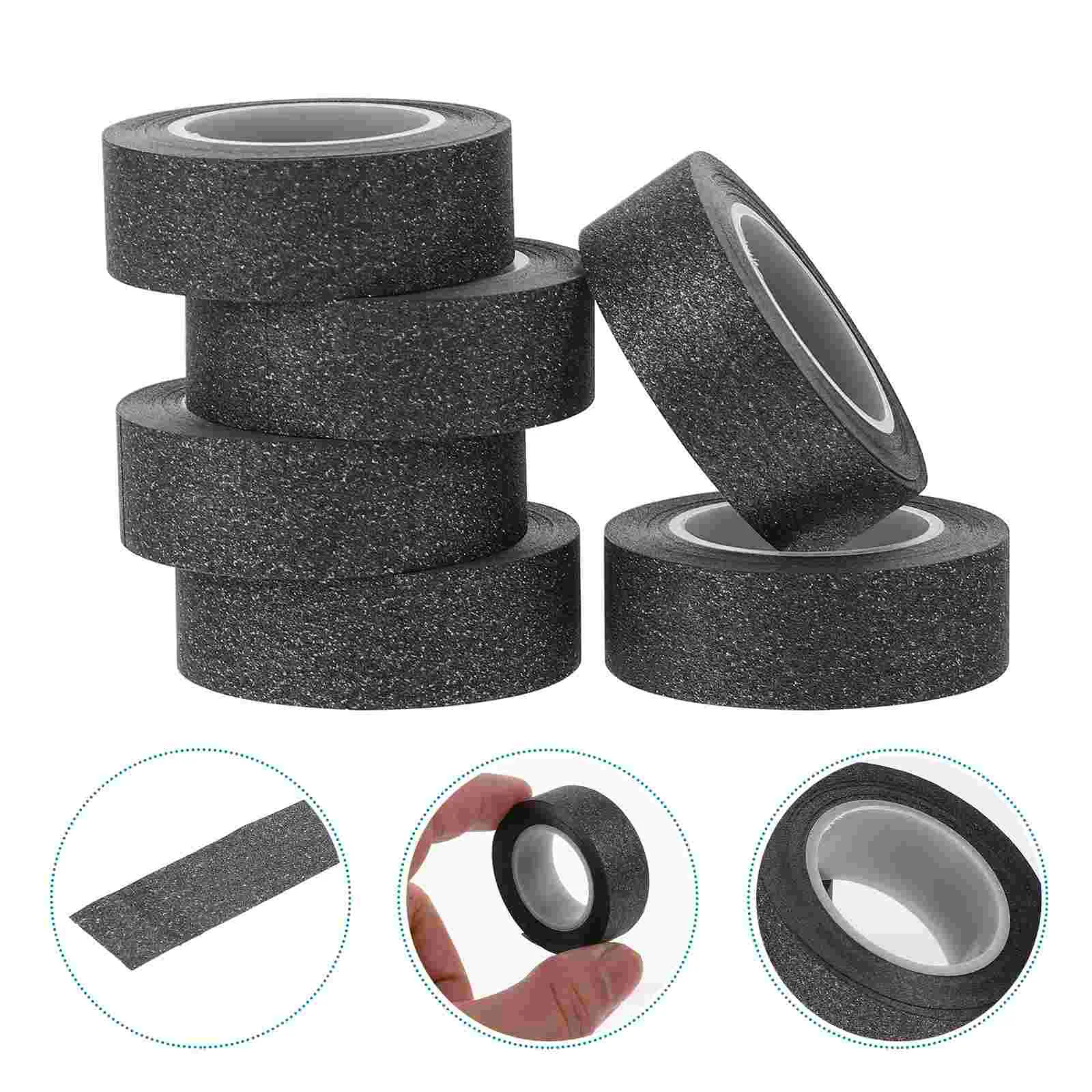 6 Rolls Adhesive Black Washi Tape Duct Scrapbook Paper Craft Making Japanese-style DIY