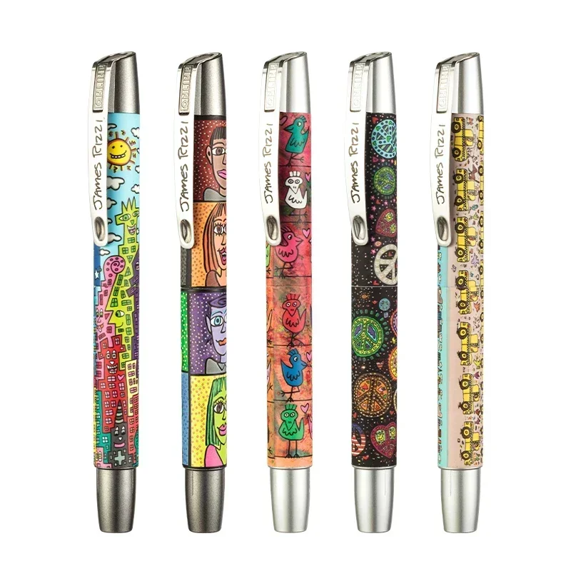 ONLINE Creative JamesRizzi Fountain Pen Personality Fashion Art Smooth Writing Resin Business Christmas Birthday Gift Smile Pen