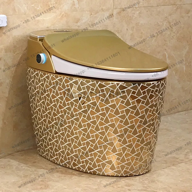 Titanium smart toilet constant temperature color gold with remote control automatic flip toilet