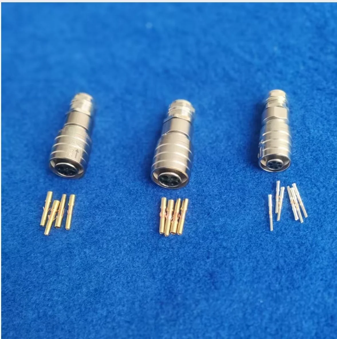 Male Female Connectors Plug for HK-J Series Power Charger One Set (Three Connectors with Pins Aluminum Housing Copper Contacts)