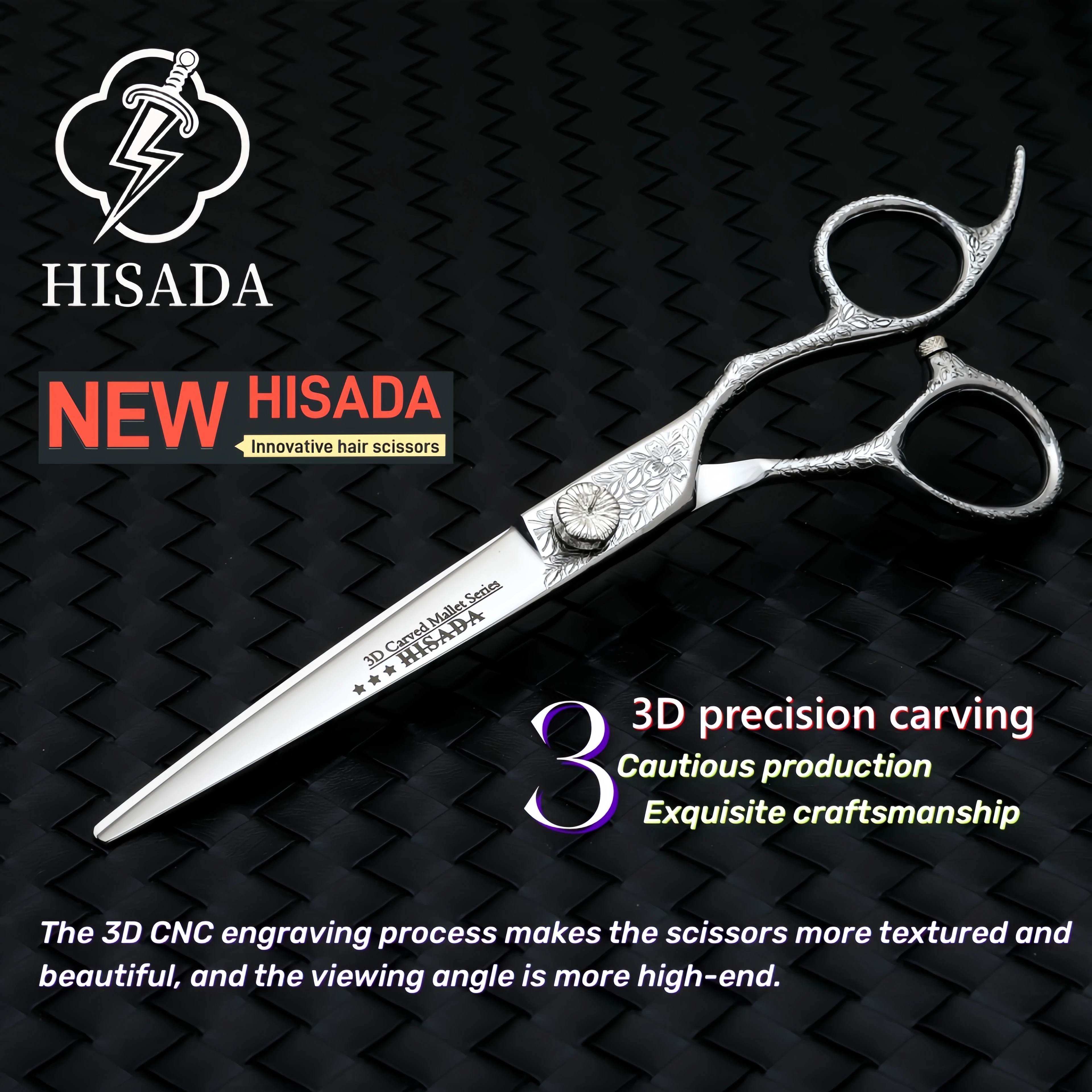 

Профессиональные парикмахерские ножницы для стрижки волос 6.0/6.5/7.0 дюймов, изготовленные из материала VG10, с прецизионной обработкой на ЧПУ.