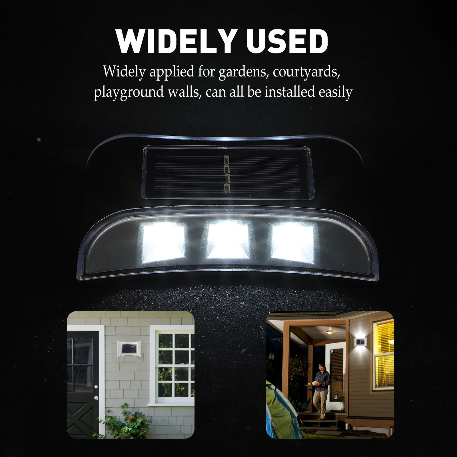 

Solar Powered Wall Lamp ABS PVC Stainless Steel Outdoor Decor LED Night Light Garden Yard Waterproof Easy Install Automatic