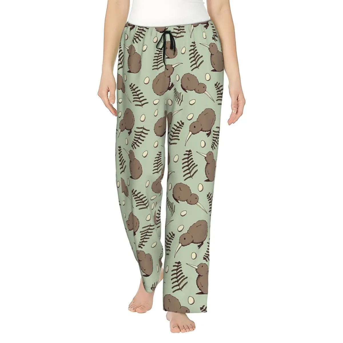 

Custom Kiwi Bird Women Pajama Pants Lounge Sleep Sleepwear Bottoms with Pockets