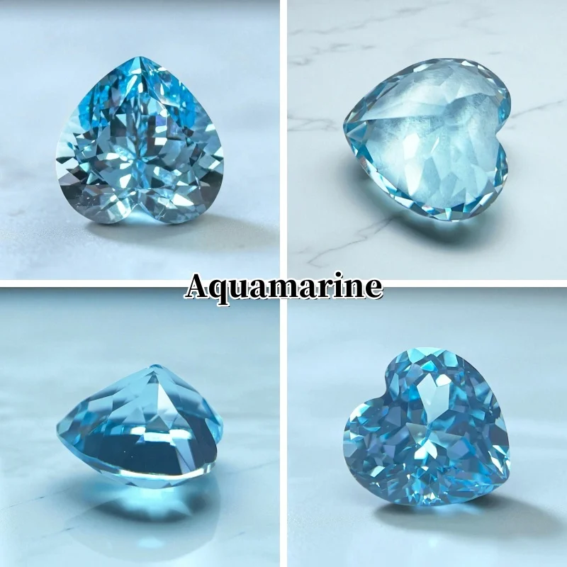 Lab Grown Sapphire Heart Shape Cornflower Color High Quality for DIY Jewelry Making Ring Main Materials Certificate