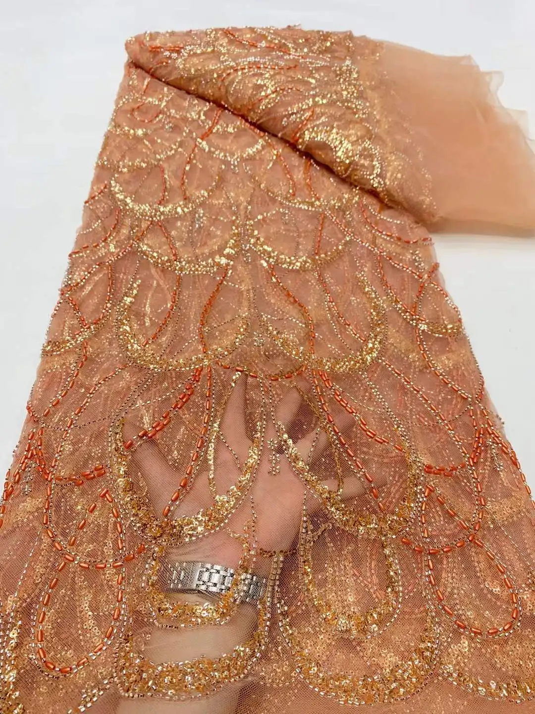 الأفريقي مطرز الدانتيل تول النسيج الثقيلة اليدوية السويسري الترتر أنبوب الخرز النسيج النيجيري الزفاف حفلة موسيقية فستان خياطة جودة عالية 2025