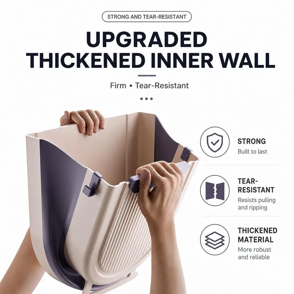 Folding Trash Can Kitchen Trash Can Wall Mounted Hanging Trash Bin Garbage Can for Cabinet Under Sink Waste Garbage Compost Bin