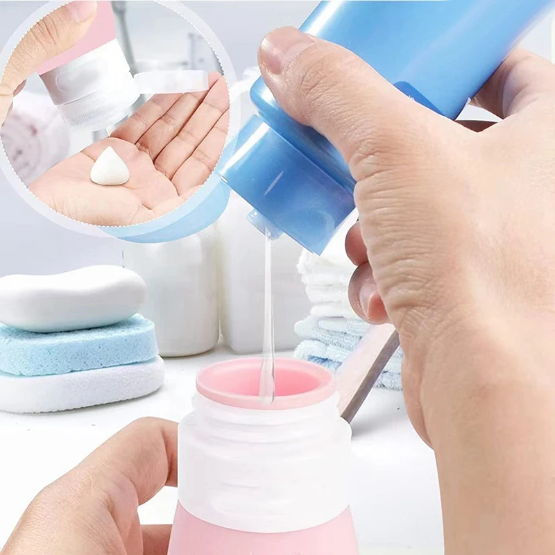 Набор дорожных бутылок из 17 упаковок для туалетных принадлежностей, дорожные контейнеры, герметичные силиконовые сжимаемые дорожные аксессуары